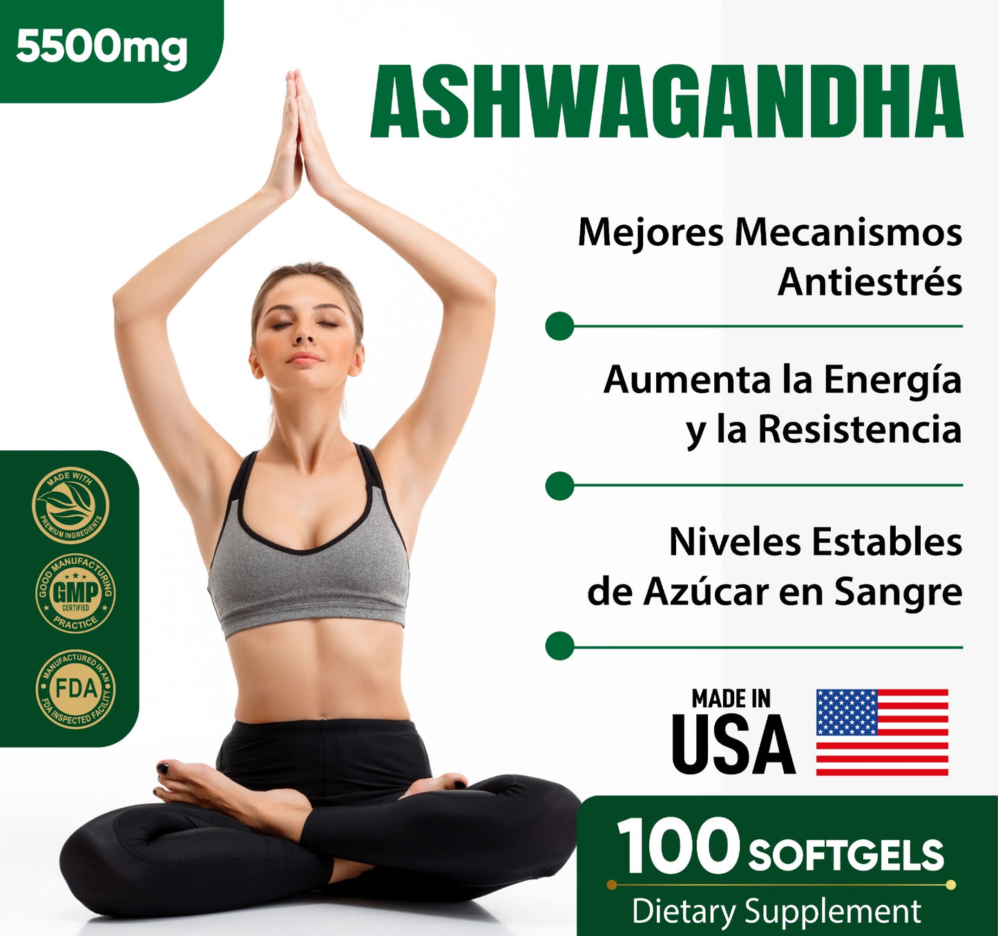 🌿 Ashwagandha 5500mg 🧠Hackea tu cuerpo Naturalmente con la Medicina Ancestral